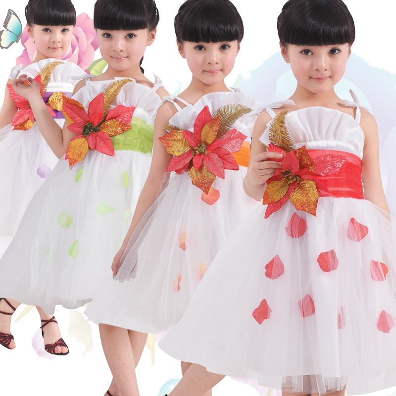 六一儿童演出服 表演服 女童公主装大花纱裙现代舞主持人小礼服