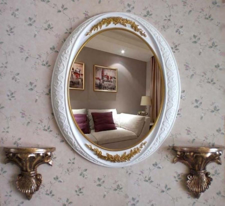 欧式浴室镜椭圆复古壁挂卫浴卫生间镜装饰镜梳妆镜框