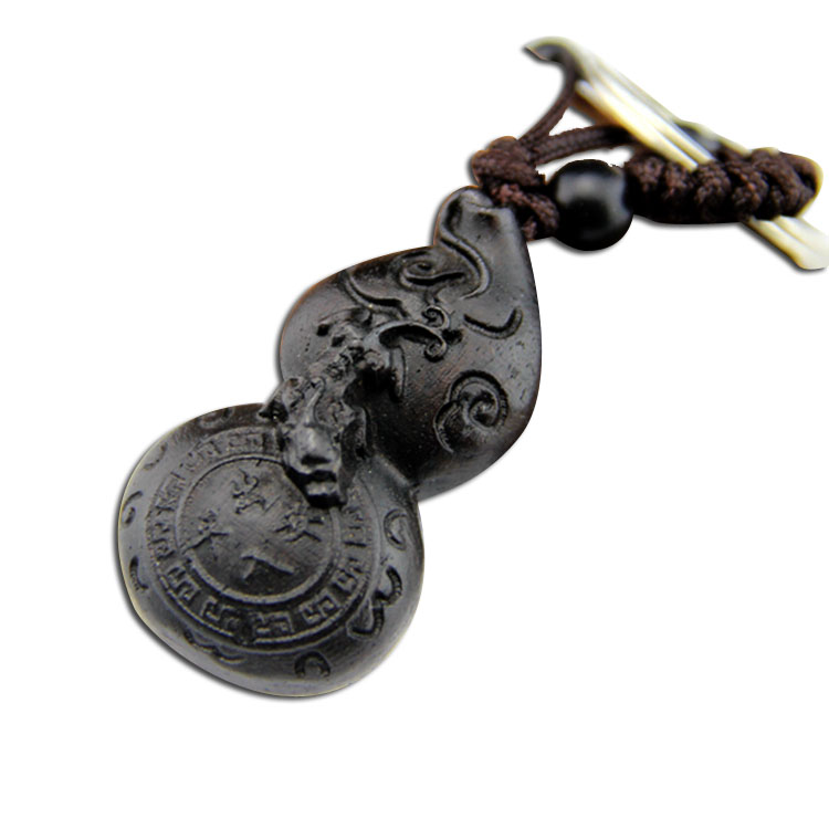 汽车钥匙扣挂饰 葫芦平安貔貅1325乌木木雕 钥匙链挂件 汽车用品