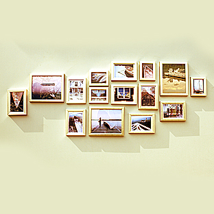 彩色 照片墙 相框墙 相片墙 像框 组合 创意 礼品 客厅 银色 包邮