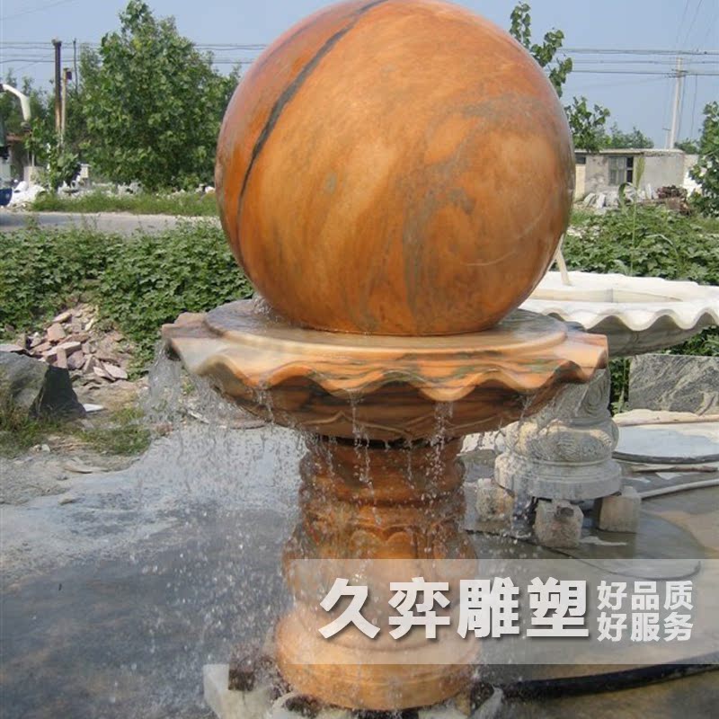 《久弈雕塑》大理石喷泉装饰 石雕流水球 流水球 户外大型装饰