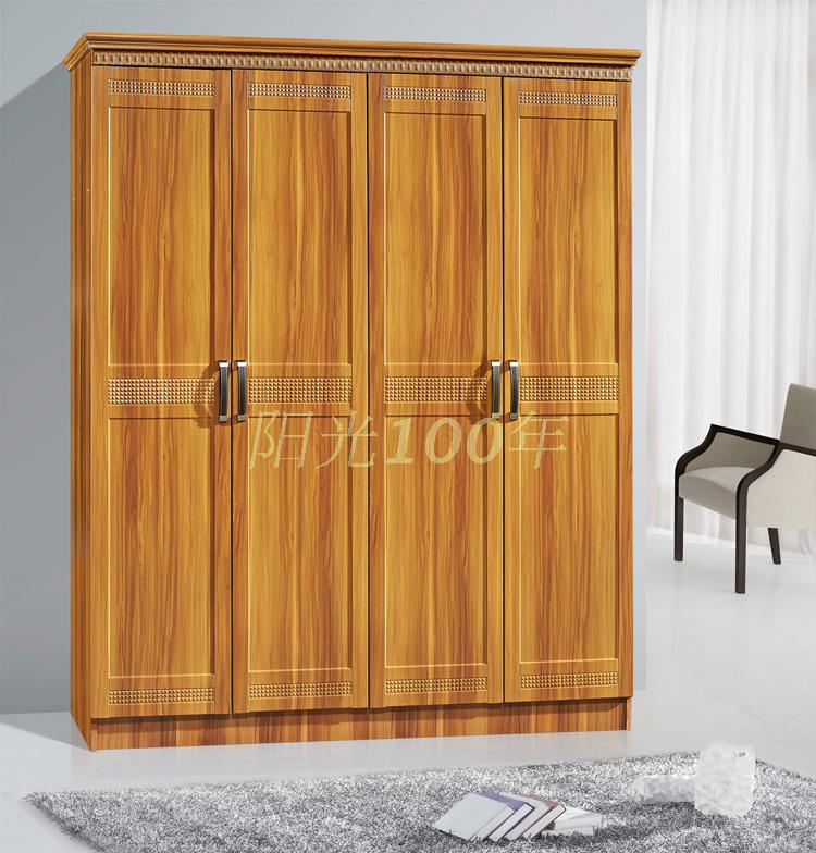 简约白色木质开门大衣橱特价组合整体简易实木板式家具三四门衣柜