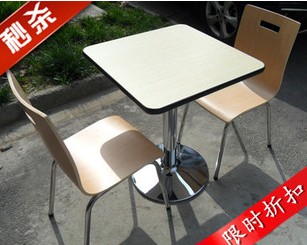 新款特价促销移动豪成快餐桌不锈钢桌椅曲木椅肯德基推出厂价订做