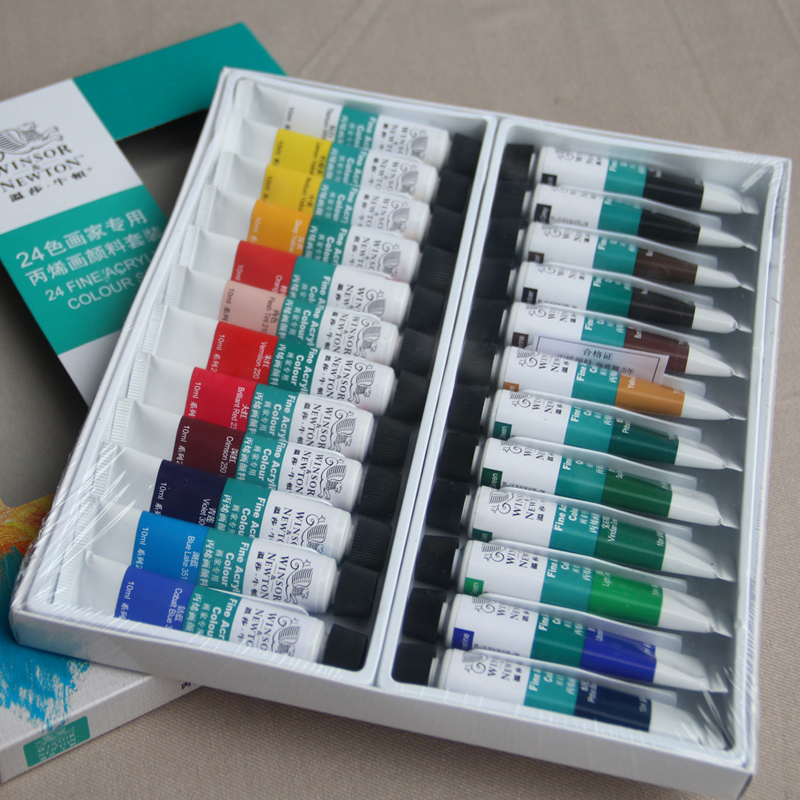 温莎牛顿丙烯颜料24色套装 画家专用丙烯颜料 10ml/支 涂鸦颜料