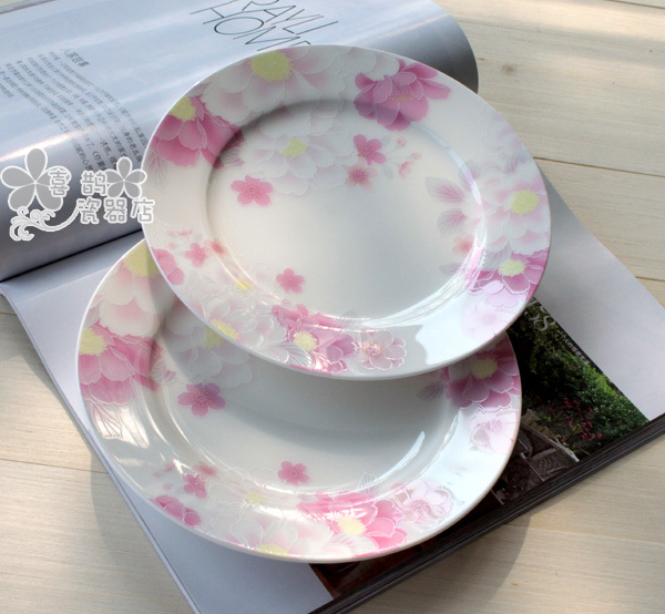 超值~唐山海格雷 骨瓷餐具 滨海花语系列 7.5寸平盘|元平|碟子