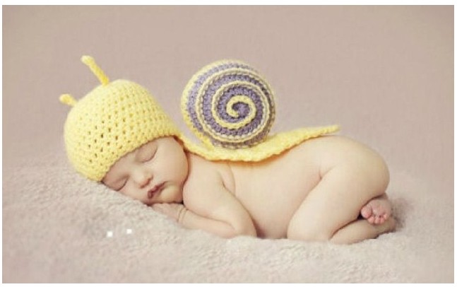出租 新款毛线编织小蜗牛道具 婴儿拍照男女手工帽子影楼摄影服装