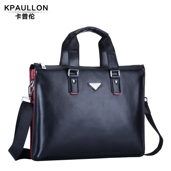 KPAULLON2014男士包包男士手提包公文包单肩斜挎包横款牛皮皮包