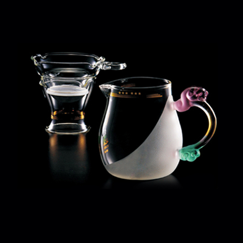 台湾76透明茶海茶具公道杯耐热玻璃飘逸杯过滤三件套装280ml包邮