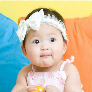 女宝宝必备可爱韩版婴儿头饰亮闪闪蝴蝶结缎带发带拍照配件