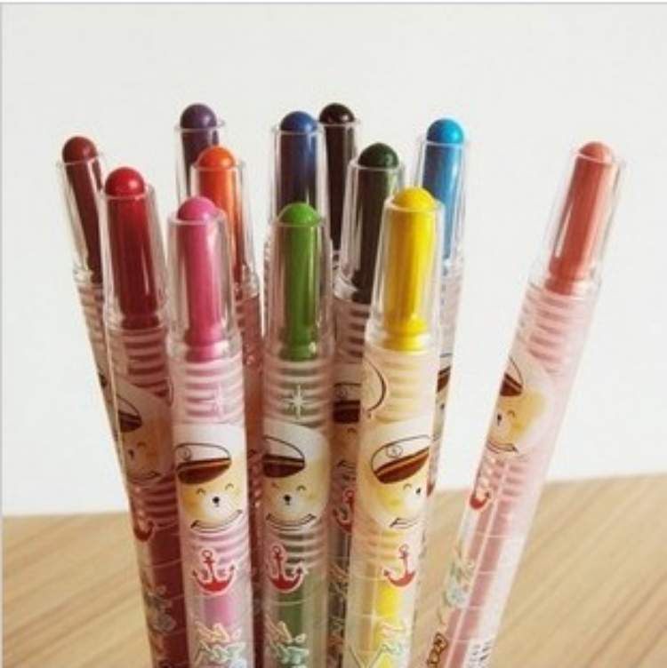 韩版文具蜡笔套装优质旋转蜡笔 安全无毒彩色蜡笔 12色 18色 24色