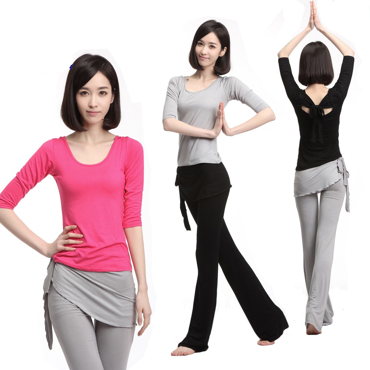 瑜伽服 套装 新款舞蹈服三件套 韩版健身服女 正品瑜珈服 跳操服