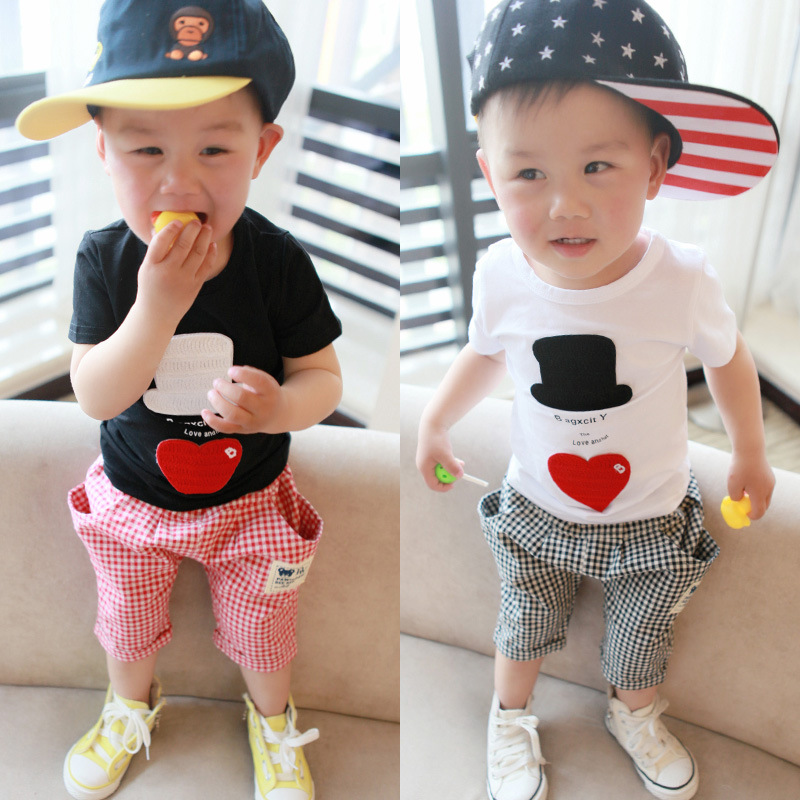 新款男童套装夏装1-2-3-4岁中小童休闲两件套短袖衣服韩版儿童装