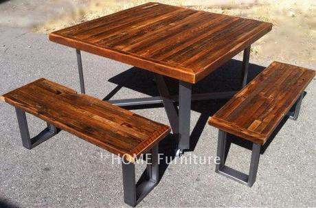 美式乡村复古风格餐桌椅仿古工业户外桌椅工作台茶几咖啡厅桌