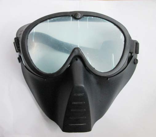 骷髅军迷CS防护护脸面具鬼脸网状款透明镜片苍蝇防毒面罩黑色绿色