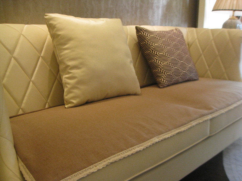 2016新款高档现代简约棉麻沙发垫布艺坐垫加厚沙发巾驼色可定制