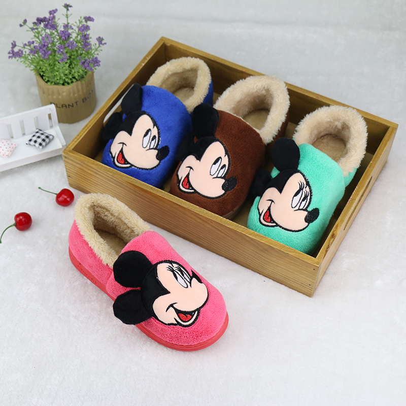 迪士尼2015冬季新款儿童童鞋男童女童棉拖鞋婴儿居家棉鞋宝宝拖鞋