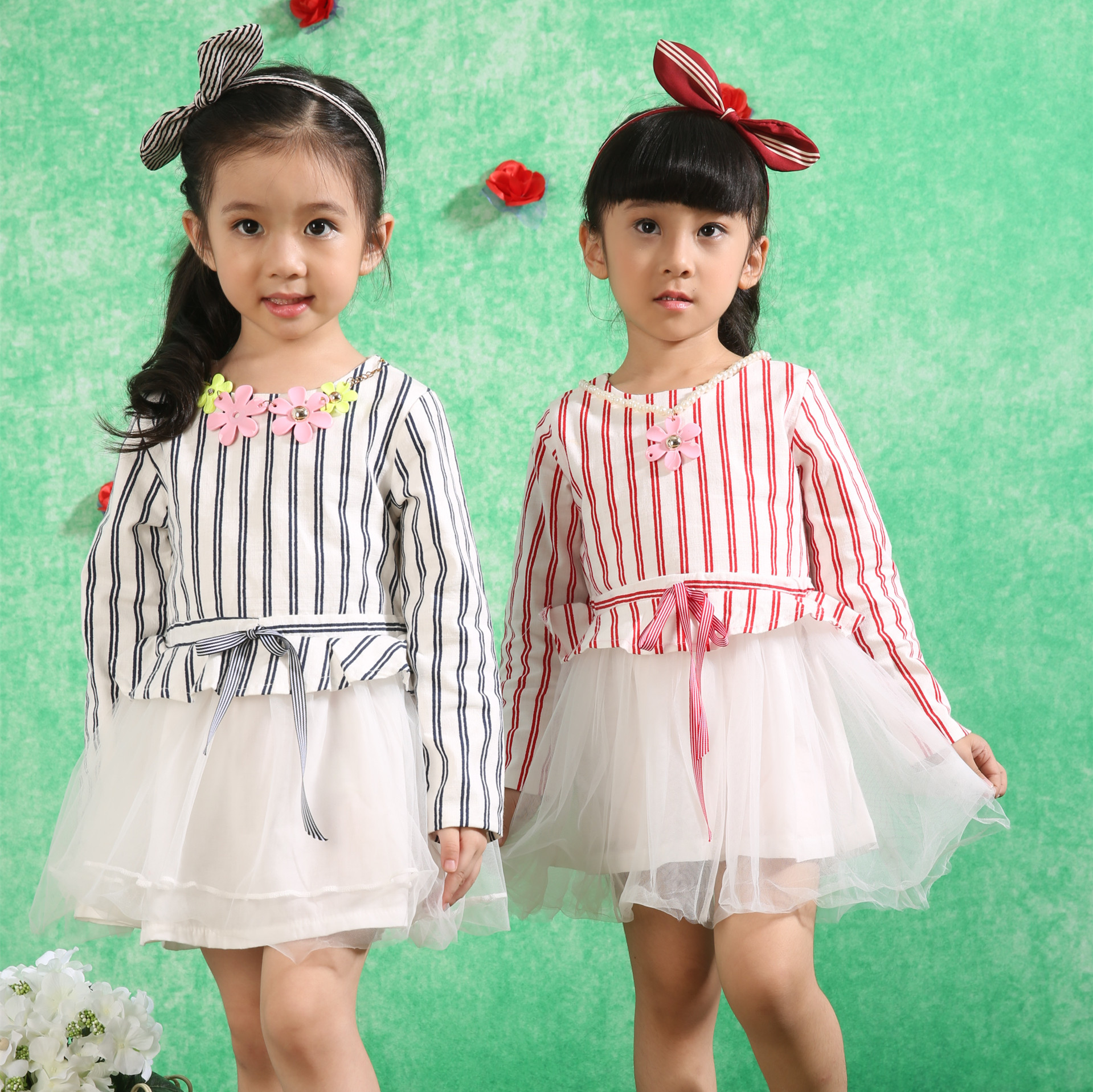 2016春款童装女童连衣裙加厚加绒韩版儿童时尚长袖公主舞蹈裙子