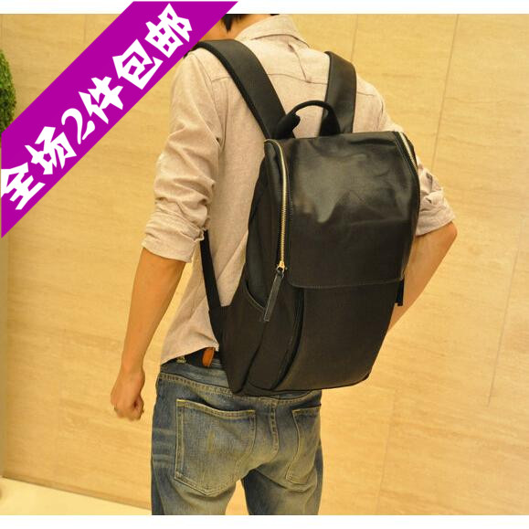 新款休闲男包包PU皮双肩包背包韩版潮包中学生书包电脑包旅游背包