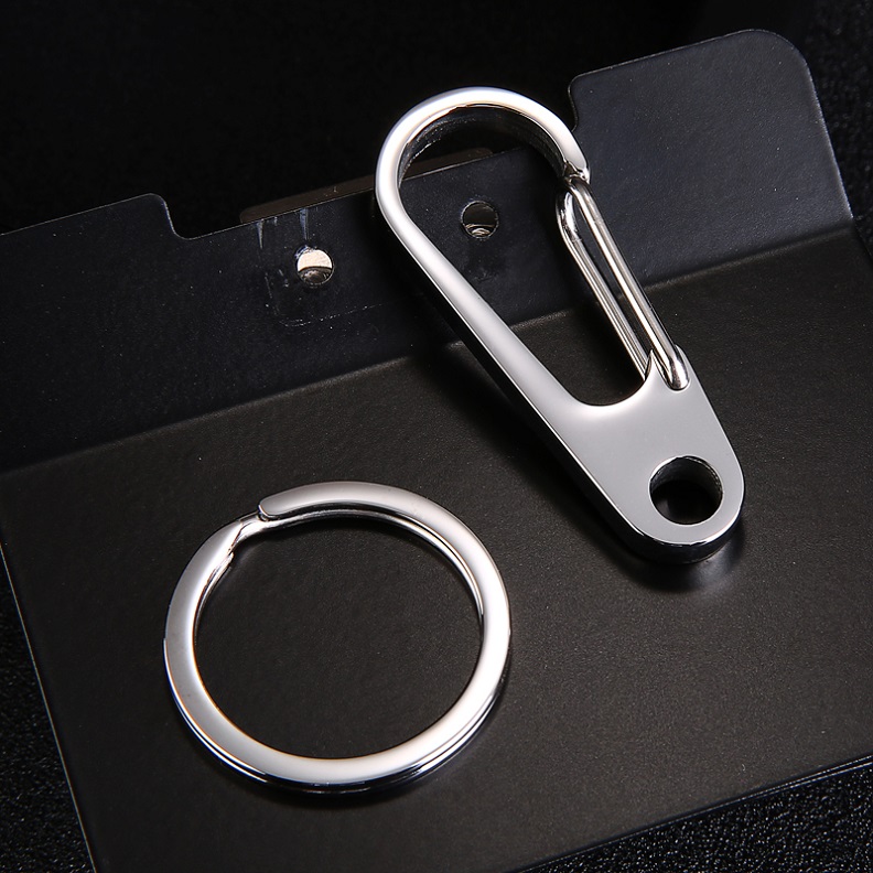 纯钢钥匙扣 精美挂件送礼佳品 设计简约不生锈触感好钥匙环 包邮