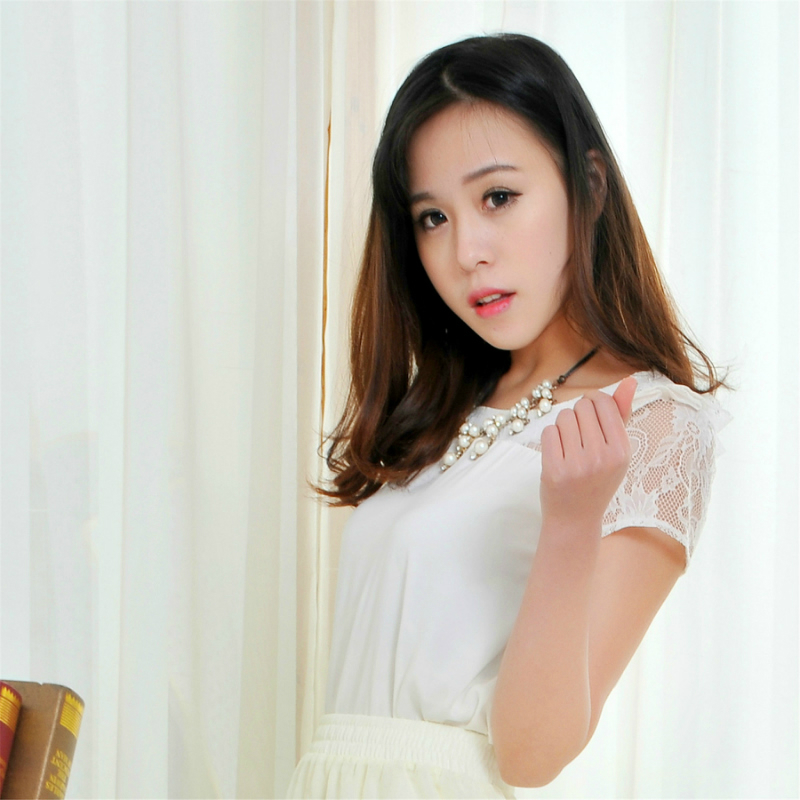 夏天新款韩版大码女装上衣白色衬衫蕾丝衫短袖女式T恤雪纺衫夏季