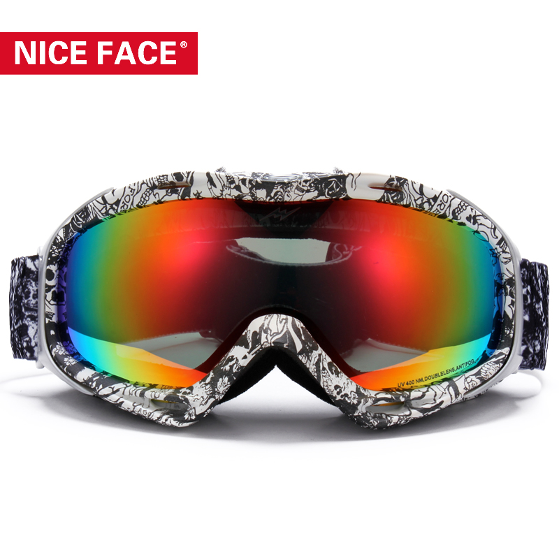 商城正品NICE FACE偏光滑雪镜 男女款滑雪眼镜 双层防雾 可卡近视