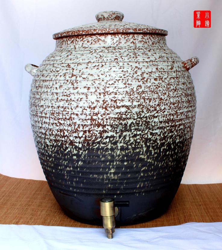宜兴陶瓷紫砂水缸大号陶瓷储水罐带水龙头饮水机粗陶纯净茶水桶