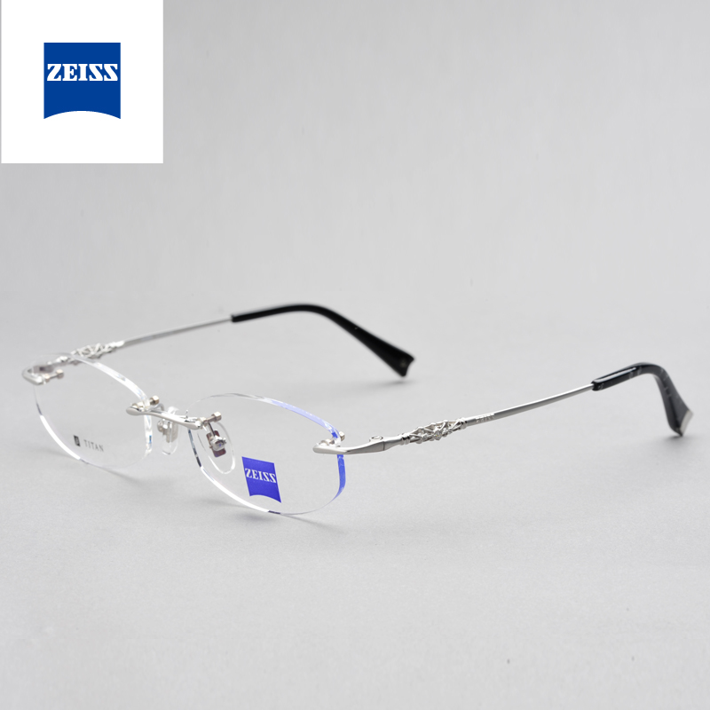 蔡司ZEISS眼镜近视镜框经典钛合金镜架无框女近视眼镜特价ZS8010