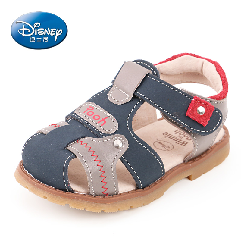 真皮软底包头婴儿学步鞋 迪士尼宝宝鞋2015新款男宝宝凉鞋 包邮