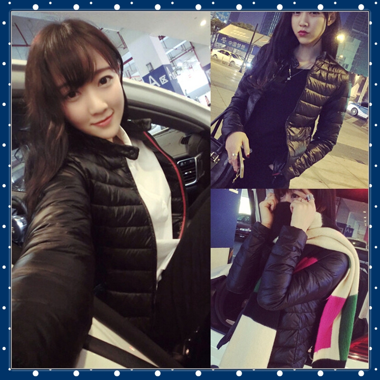 2015冬季新款韩版大码学生外套修身轻薄短款棉服女潮时尚简约包邮