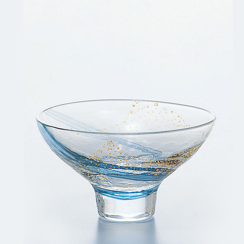 【现货包邮】日本八千代金箔玻璃建盏茶道品茗杯普洱茶杯玻璃杯