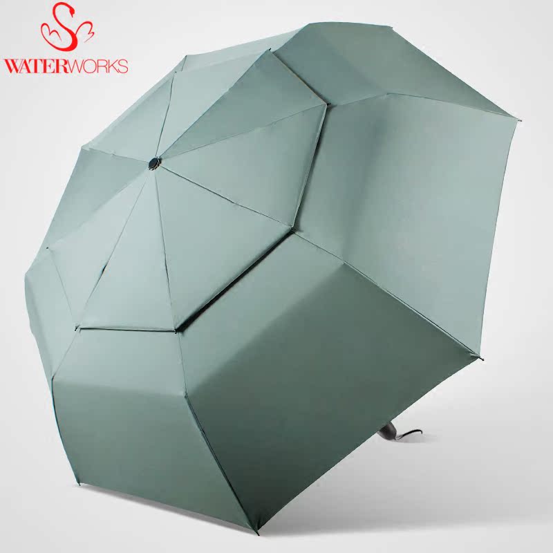 水艺品雨伞 超大双层自动三折折叠创意男士防风伞自开自收商务伞
