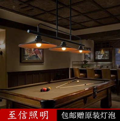 设计师的灯欧式台球桌复古灯具创意吧台餐厅铁艺三灯三头锅盖吊灯
