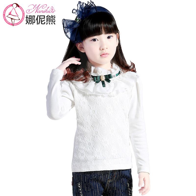 童装女童春装2015新款上衣中大童公主蕾丝娃娃衫长袖韩版儿童T恤