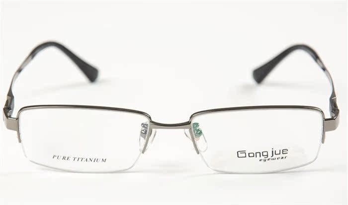 专柜 眼镜框超轻纯钛镜架公爵近视架眼镜架 半框男/女款金属T6823