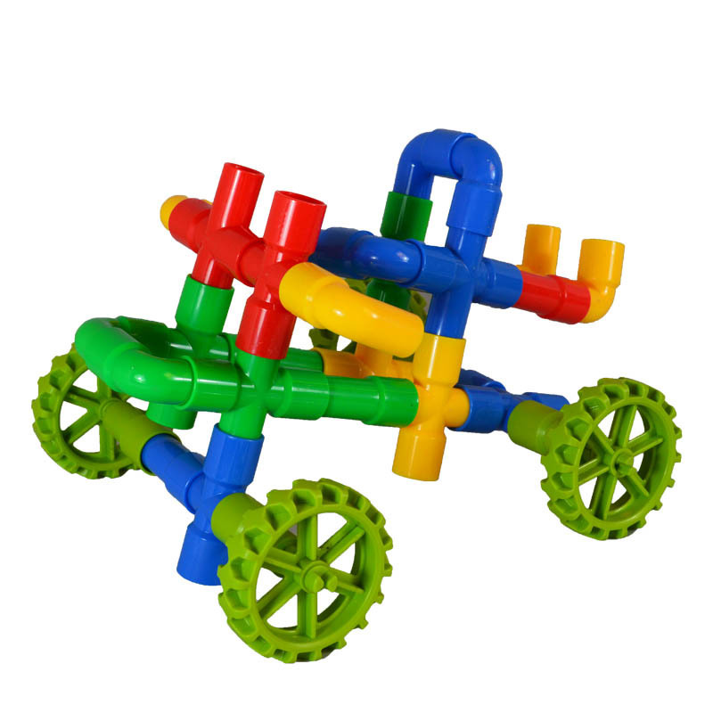 幼儿园儿童早教拼插水管道积木 3-6周岁 拼装益智男女孩塑料玩具