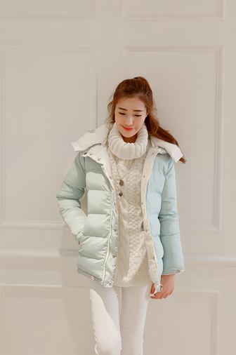 冬季新款时尚女装正反两穿短款羽绒棉衣韩版纯色大码加厚气质外套