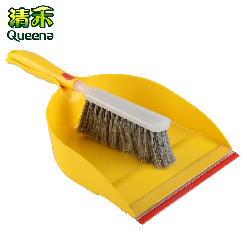 清禾卧室家用扫把簸箕套装 软毛扫帚畚斗组合 家务地板清洁小扫把