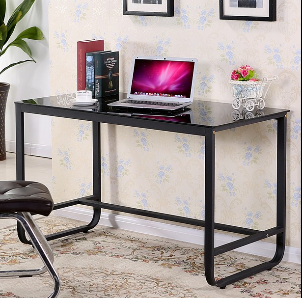 新款钢化玻璃电脑桌简易写字台家用书桌简约台式办公桌宜家学习桌