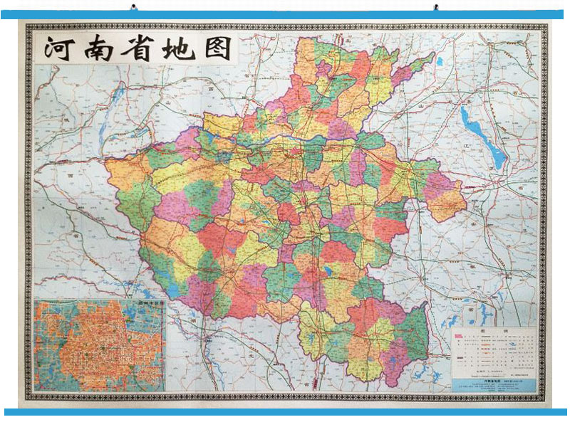 包邮 2016年最新版河南省地图105CM*75CM防水覆膜 中国和世界地图
