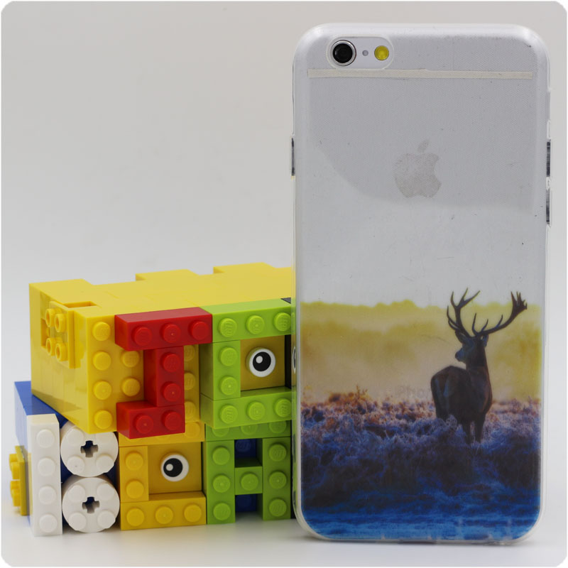 包邮iphone6 plus/6手机壳苹果5s保护套全包超薄硅胶软壳麋鹿草原