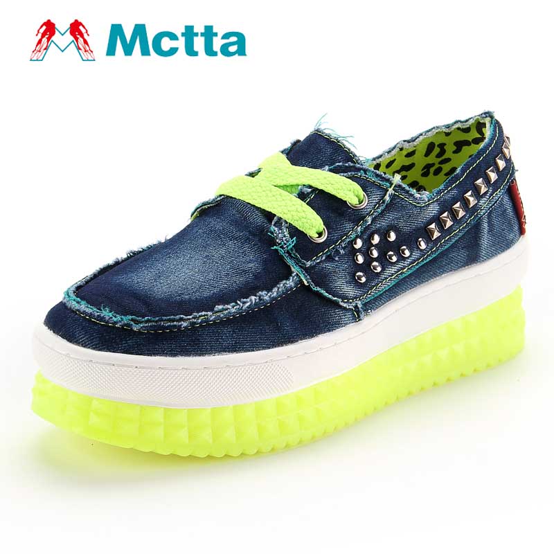 麦途/Mctta 秋季新品弹簧鞋 时尚女厚底低帮韩版潮流帆布鞋MT8831