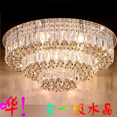 客厅吸顶灯圆形客厅三层水晶灯直径1米圆形直径1.2米 水晶吸顶灯
