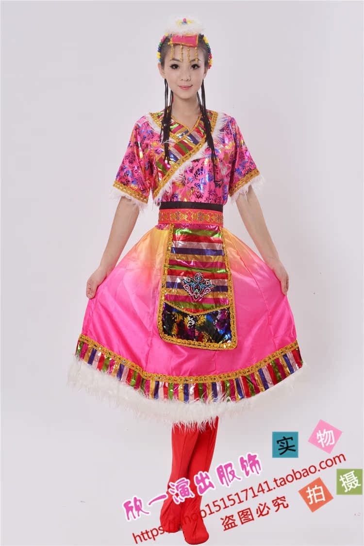 新款民族风藏族表演服装成人少数民族藏族演出服舞台服饰女