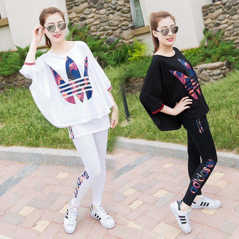 2015秋季新款韩版时尚气质名媛套装女蝙蝠袖两件套显瘦休闲运动服