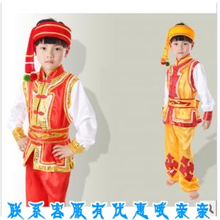 儿童演出服葫芦丝男童傣族表演舞蹈服装幼童成人苗族少数民族服装