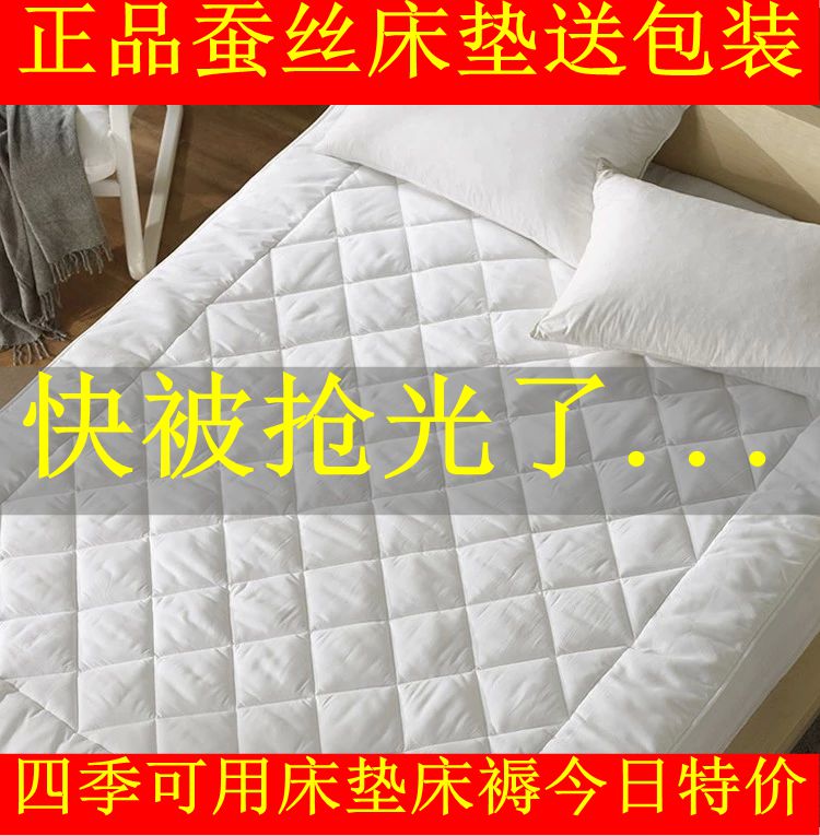 天然蚕丝床垫全棉加厚四季床褥1.5m/1.8米双人褥子榻榻米垫被特价