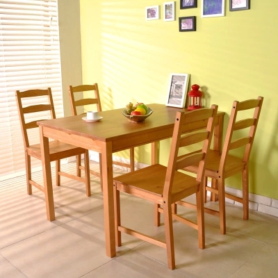 实木餐桌一桌四椅北欧宜家约克马克现代简约小户型松木餐桌椅组合