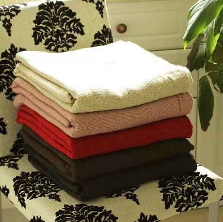 宜家合股纱纯色披毯 沙发毯60%羊毛床尾盖巾百搭素雅舒适空调毯