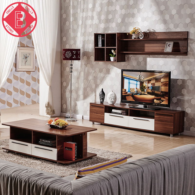 EBELLS现代简约成套家具客厅储物电视柜 电视机柜 电视墙柜包送装