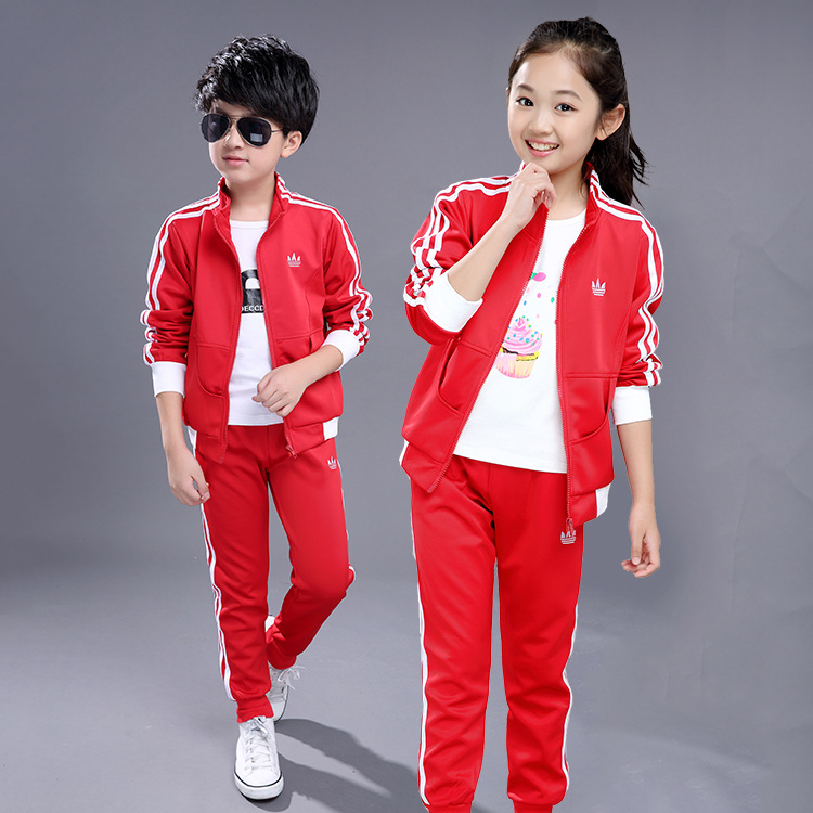 包邮16秋季新款儿童套装男童女童运动两件套校服班服园服潮童套装